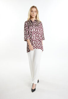 dreimaster overhemdblouse Dames Gebroken witte Bordeaux - maat