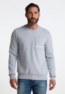 dreimaster Sweatshirt met ronde hals Heren licht grijs melange Lichtgrijs