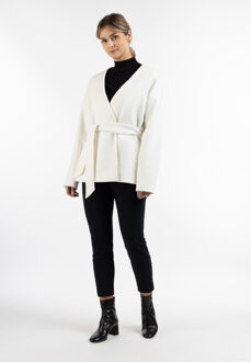 dreimaster Tussenjas gemaakt van een wolmix Dames wolwit Gebroken wit - XL