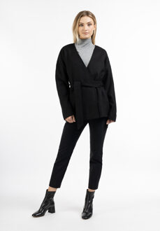 dreimaster Tussenjas gemaakt van een wolmix Dames zwart