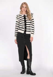 dreimaster Vest Dames Zwart-witte strepen - XL/2XL