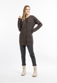 dreimaster Vest met knopen Dames donkerbruin Donker Bruin