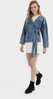 dreimaster Wikkeljas Dames Donker marineblauwe print - maat S