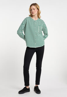 dreimaster Zweetjasje Dames Groen Wit - M