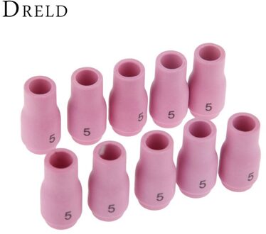 DRELD 10 Stks Alumina Nozzle Cups Tig-lassen Grote Gas Lens 13N09 #5 Voor PTA DB SR WP 9 20 25 Serie TIG Lastoorts Verbruiksartikelen