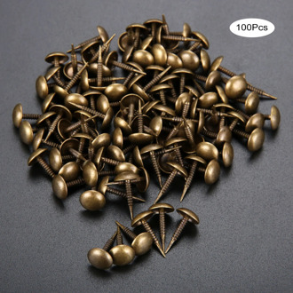 DRELD 100Pcs Antique Upholstery Nail Jewelry Wood Box Sofa Furniture Tack Stud Pushpin Doornail Furniture Home Decor 8*15mm