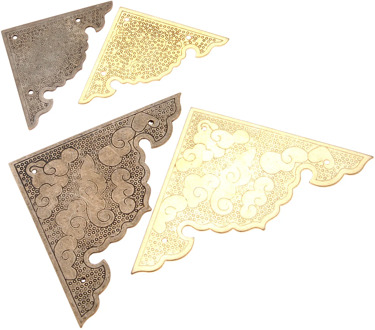 DRELD 2Pcs Antique Copper Jewelry Box Corner Foot Wooden Case Decorative Corner Protector Furniture Accessories 48mm 75mm