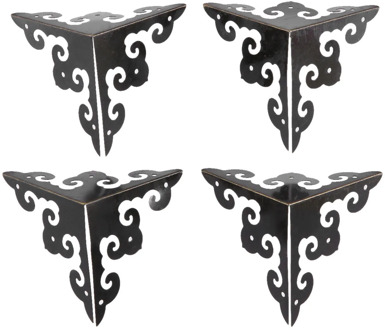 DRELD 4Pcs 50mm Antique Bronze Wood Box Feet Leg Corner Protector Guard Metal Crafts Decorative Bracket For Furniture Hardware