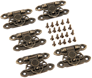 DRELD 5Pcs Antique Bronze Alloy Latch Hardware Decorative Jewelry Gift Wooden Box Suitcase Hasp Latch Hook With Screws 37*25MM