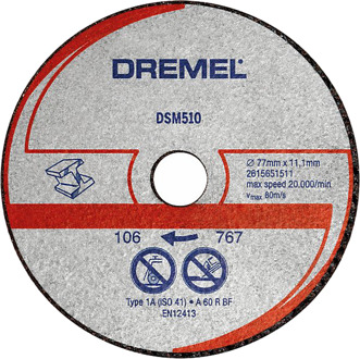 Dremel DSM20 metalen en kunststof snijschijf (DSM510) - 2615S510JB