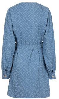 Dress flore blue denim - maat S Blauw