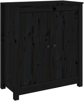 Dressoir 70x35x80 cm massief grenenhout zwart