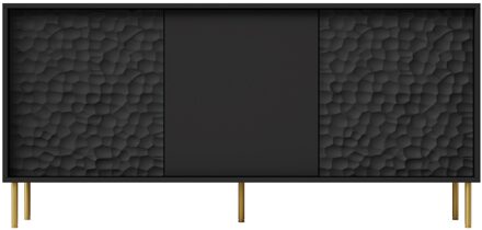 Dressoir Bullet mat zwart 155 cm breed Zwart,Goud