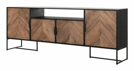 Dressoir 'Criss Cross' Hout en staal, 200cm Naturel - 200 x 75 cm