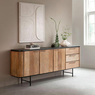 Dressoir 'Soho' Teakhout en betonlook, 200cm - 200 cm
