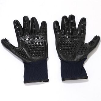 DRESSPET Pet Dog Grooming Handschoen 1 Paar Haar Borstel Borstel Bad Massage Rubber Deshedding Handschoen blauw