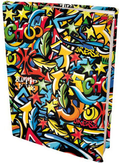 Dresz elastische boekenkaft A4 Graffiti textiel/elastaan
