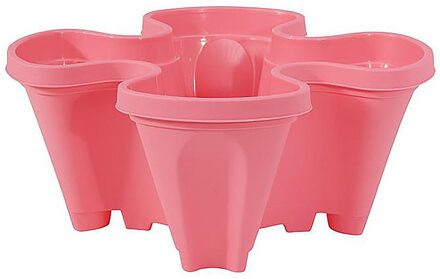 Drie-Dimensionale Vier-Bloemblaadje Bloempot Aardbei Pot Multi-layer roze