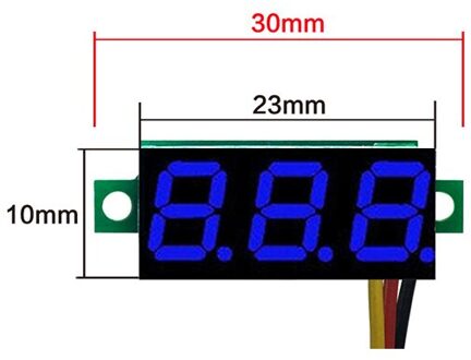 Drie-Draads 0-100V Dc Digitale Voltmeter, Voltmeter Met Omgekeerde Polariteit, circuit Meting Voltmeter blauw DC 0-100V