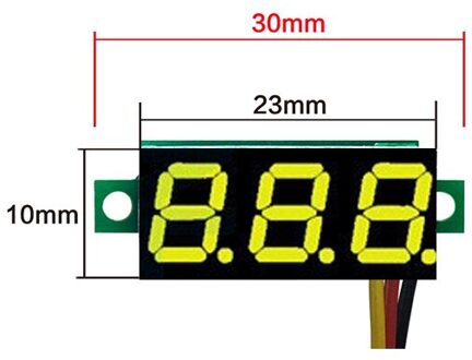 Drie-Draads 0-100V Dc Digitale Voltmeter, Voltmeter Met Omgekeerde Polariteit, circuit Meting Voltmeter geel DC 0-100V