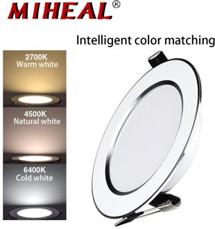 Drie Kleur Dimbare LED Downlight 5 W 9 W 12 W 15 W AC 220 ~ 240 V LED Plafond badkamer Lampen woonkamer licht Huis Binnenverlichting 5W