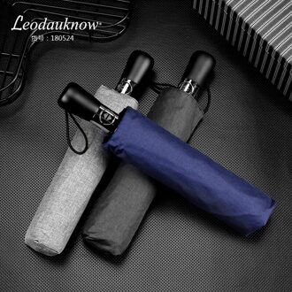 Drie kleuren Echt Grote Opvouwbare Paraplu Regen 1.2 Meter Business Mannen Automatische Paraplu Winddicht Mannelijke Parasol zwart