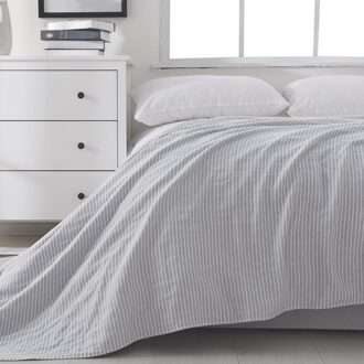 Drie Lagen Gaas Puur Katoen Streep Handdoek Deken Duurzaam Comfortabel Voor Volwassenen Kids Paar Airconditioning Sprei Beddengoed grijs streep / 150x200cm