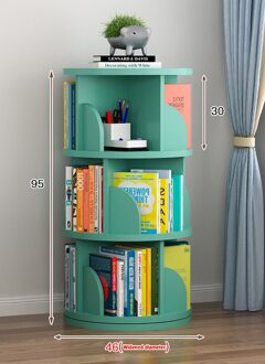 Drie-Layer Boekenplank Opbergrek Draaibare Boekenplank Eenvoudige Creatieve Home Foto Boek Rack 3 groen widen