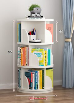 Drie-Layer Boekenplank Opbergrek Draaibare Boekenplank Eenvoudige Creatieve Home Foto Boek Rack 3 warm wit widen