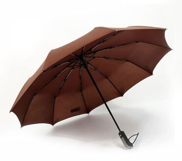Drie-Opvouwbare Paraplu Klassieke Winddicht Vouw Paraplu Pocket Compact Stijlvolle Travel Zon Anti Uv Automatische Opvouwbare Draagbare Rood Bruin