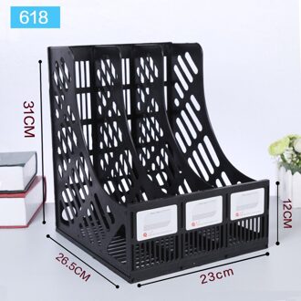 Drie-Tier Bestand Lade Desktop Storage Manager Mesh Ademend Bestand Plank Desktop Plank Boekenplank Office Desktop Opslag zwart