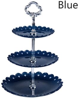 Drie-Tier Cake Stand Dessert Stand Drie-Tier Europese Stijl Fruit Stand Snoep Lade Europese Stijl bruiloft Pie Dessert Stand blauw