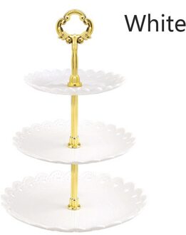 Drie-Tier Cake Stand Dessert Stand Drie-Tier Europese Stijl Fruit Stand Snoep Lade Europese Stijl bruiloft Pie Dessert Stand wit
