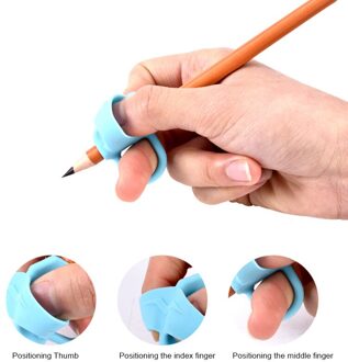 Drie-Vinger Pen Houder Siliconen Baby Leren Schrijven Tool Correctie Apparaat Potlood Set Briefpapier Kind Schrijven Correctie