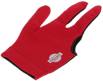 Drie Vinger Rechts Links Hand Snooker Biljart Cue Zwembad Handschoen rood