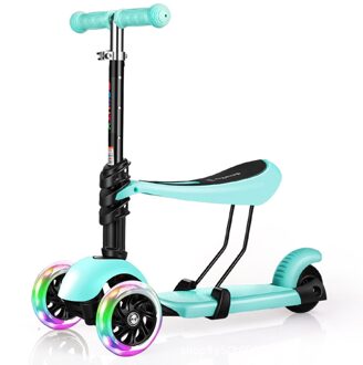 Drie Wielen Scooter 3 In 1 Kick Scooter Sport Scooter Met Verstelbare Hoogte Opties Seat Stuur Voor Kids Peuter Leeftijd 2-6 Blauw