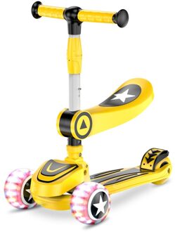 Drie Wielen Scooter 3 In 1 Kick Scooter Sport Scooter Met Verstelbare Hoogte Seat Stuur Voor Kids Peuter Leeftijd 1-10 geel