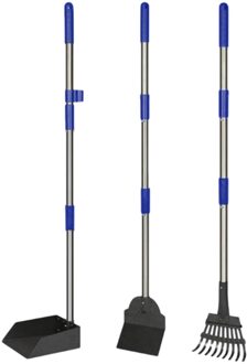 Driedelige Afneembare Huisdier Uitwerpselen Metalen Bezem Stoffer Schop Schoonmaakproducten Voor Grote Medium Kleine Honden Huisdieren, Grote