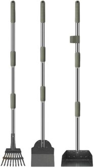 Driedelige Afneembare Huisdier Uitwerpselen Metalen Bezem Stoffer Schop Schoonmaakproducten Voor Grote Medium Kleine Honden Huisdieren, Grote