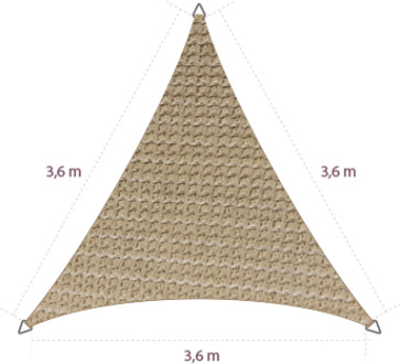 Driehoek 3,60 x 3,60 x 3,60 meter Black