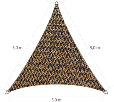 Driehoek 5,00 x 5,00 x 5,00 meter Black