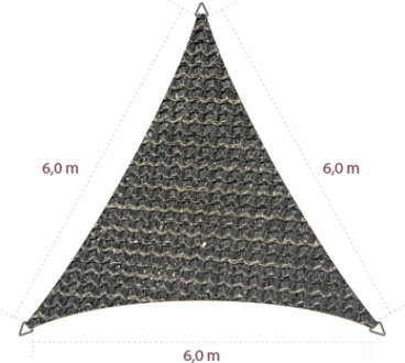 Driehoek 6,00 x 6,00 x 6,00 meter Black