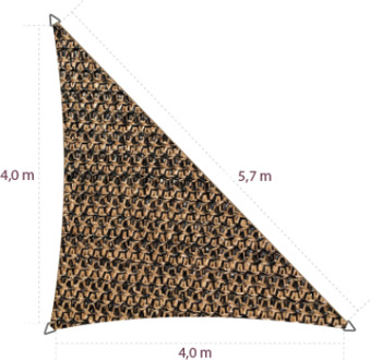 Driehoek 90º 4,00 x 4,00 x 5,70 meter Black