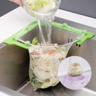 Driehoek Filter Tri-Houder Met 50 Stuks Wegwerp Netje Gootsteen Zeef Mesh Vuilniszak Voor Keuken Afval