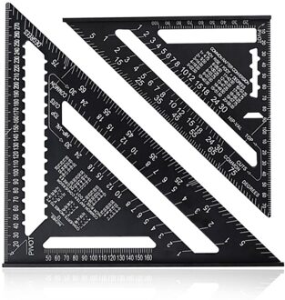 Driehoek Heerser Aluminium Hoek Gradenboog Snelheid Metrische Vierkante Meten Heerser Voor Building Framing Gereedschap Meters 7duim