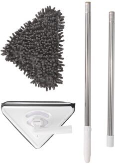 Driehoek Intrekbare Schoonmaken Mop Intrekbare Glasreiniger Ultrafijne Vezels Installatie Opslag 360 ° Rotatie Two stick