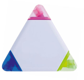 Driehoek markeerders met 3 kleuren - Driehoek highlighters blauw - roze - geel