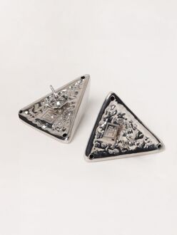 Driehoekige Dangle Oorbellen Zilver