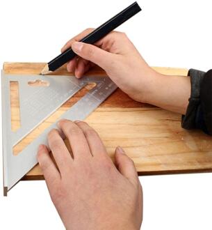 Driehoekige Liniaal 7/12 Inch Metrische Aluminium Driehoekige Meten Heerser Houtwerk Snelheid Plein Driehoek Hoek Gradenboog metric 7 inches