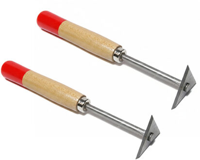 Driehoekschraper/verfkrabber - 2x - 25 cm - met beschermhoes - 6 cm breed